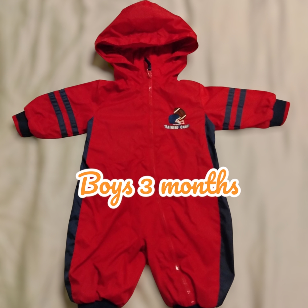 Red Baby Hooded Jumpsuit